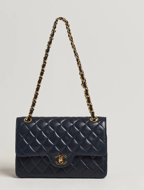 Pre-Owned Small Classic Flap Bag – Navy