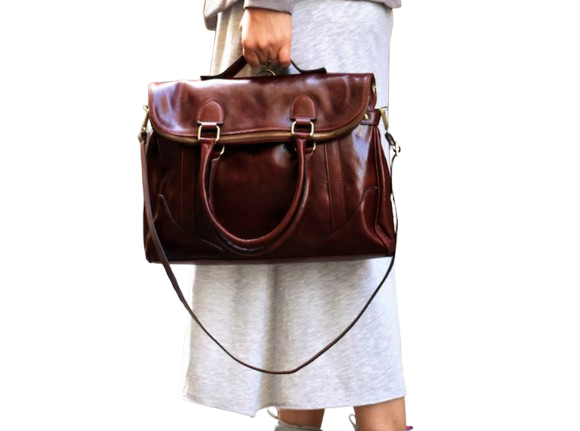 Italian Convertible Leather Handbag – Tote, Work Bag, and Backpack
