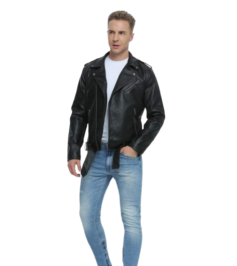 mens leather biker jacket