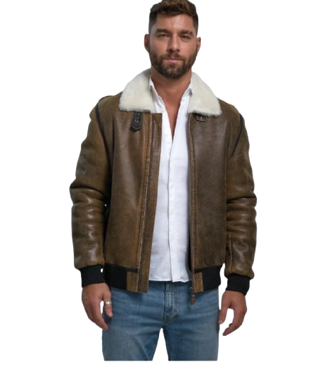 Classic B-3 Sheepskin Leather Bomber Jacket