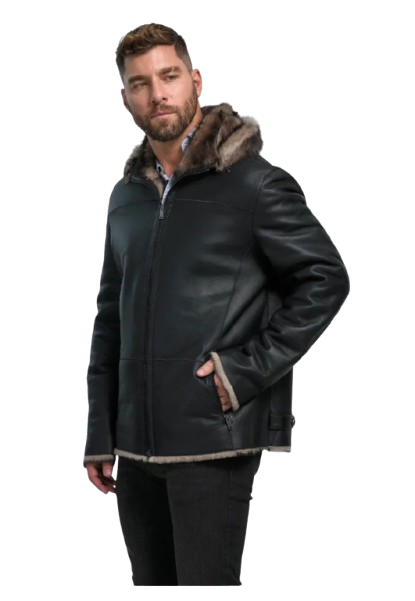 men's sheepskin coats - leather and shearling coat