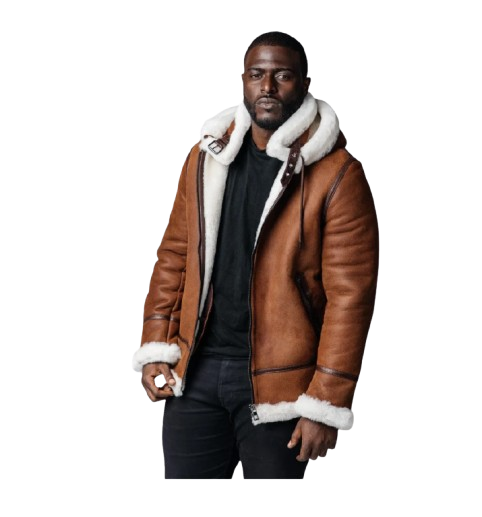 hooded shearling coat - hooded shearling jacket