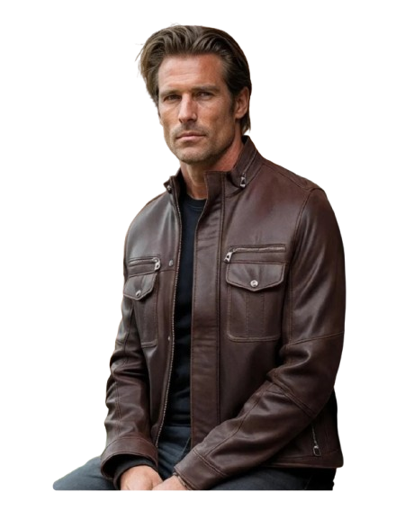 men's quilted leather motorcycle jacket