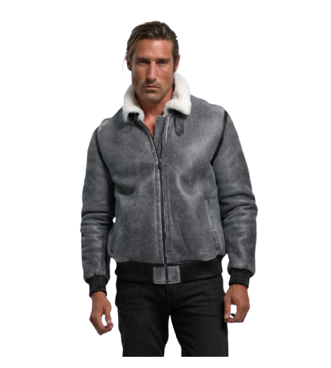 leather jacket shearling men - bomber shearling jacket men