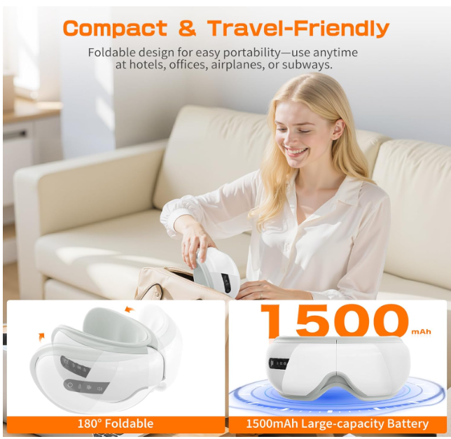 Rechargeable Steam Eye Massager – Moisturizing, Relaxing, and Portable Eye Care Device